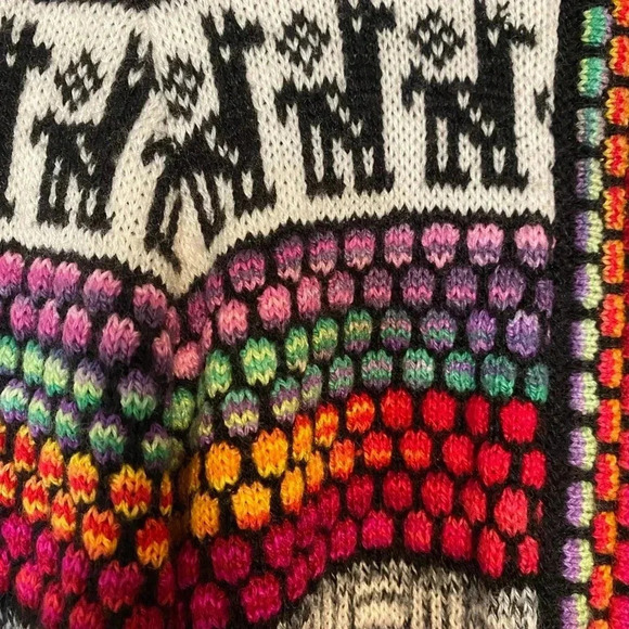Andes Imports Alpaca Colorful Knit Sweater women’s small/medium - Picture 3 of 4